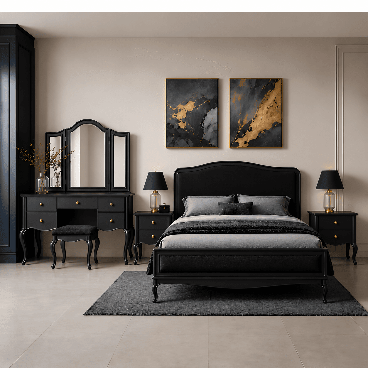 سرویس خواب لوتوس مشکی